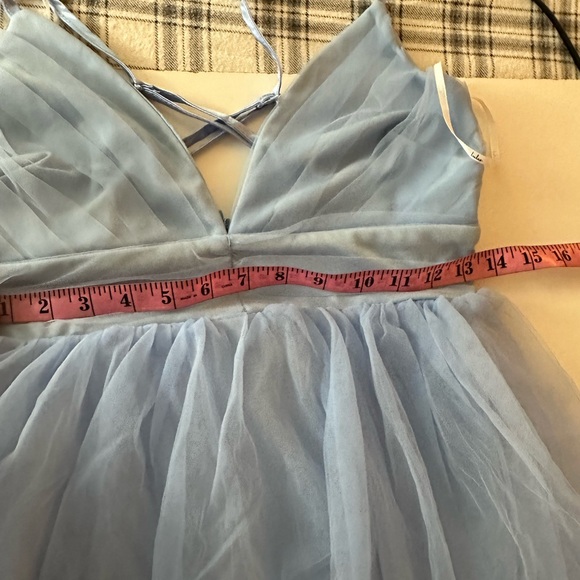 Lulu’s Light Blue Charming Glamour Tulle Sleeveless Tiered Maxi Dress NWOT S - Picture 15 of 15
